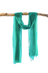 Sensation 100% Cashmere Woven Voile Scarf - Emerald Green